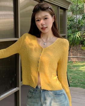 Thin sunscreen cardigan short sweater for women