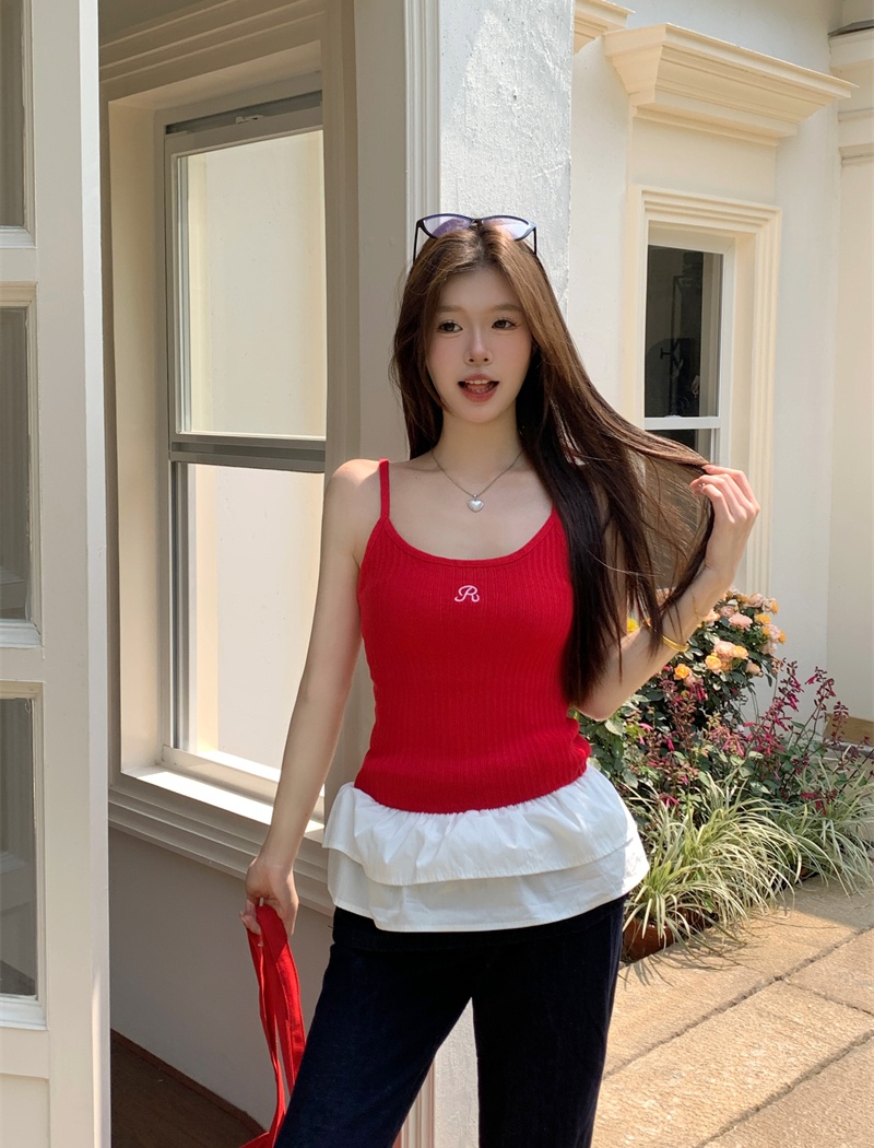 Sling ballet unique tops inside the ride red vest for women