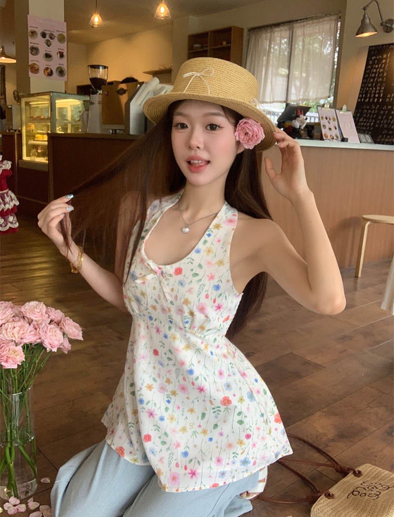 Halter temperament vest show young sling tops for women