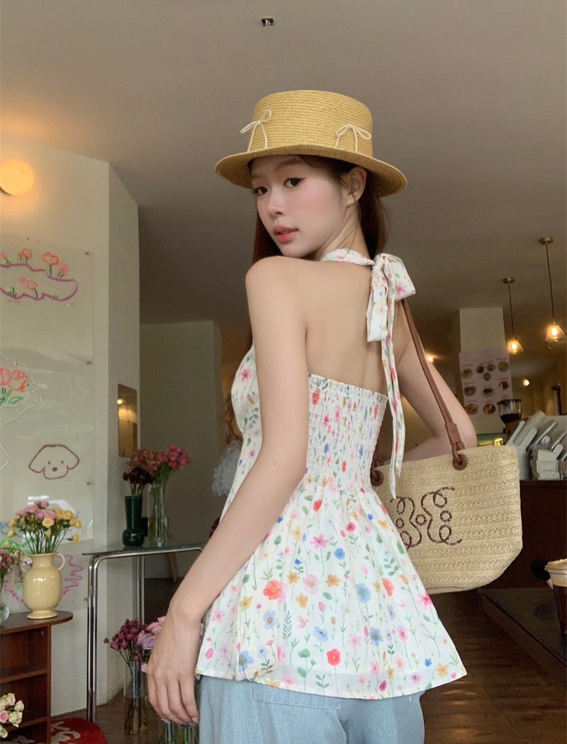 Halter temperament vest show young sling tops for women