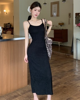 High waist slim dress Korean style sling long dress
