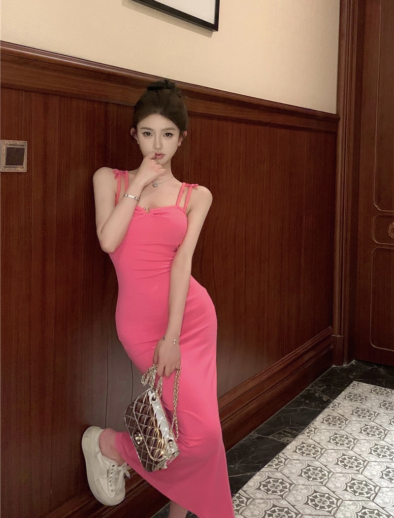 Summer strap dress slim long dress for women