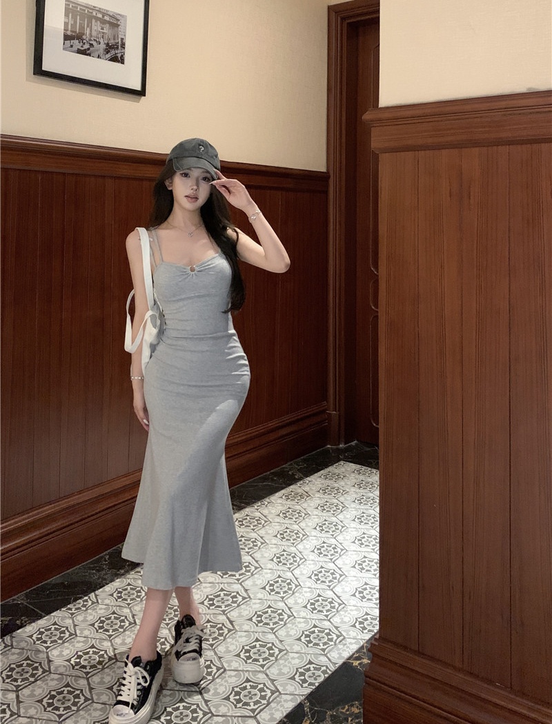 Summer strap dress slim long dress for women