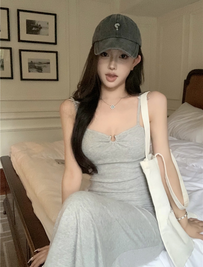 Summer strap dress slim long dress for women