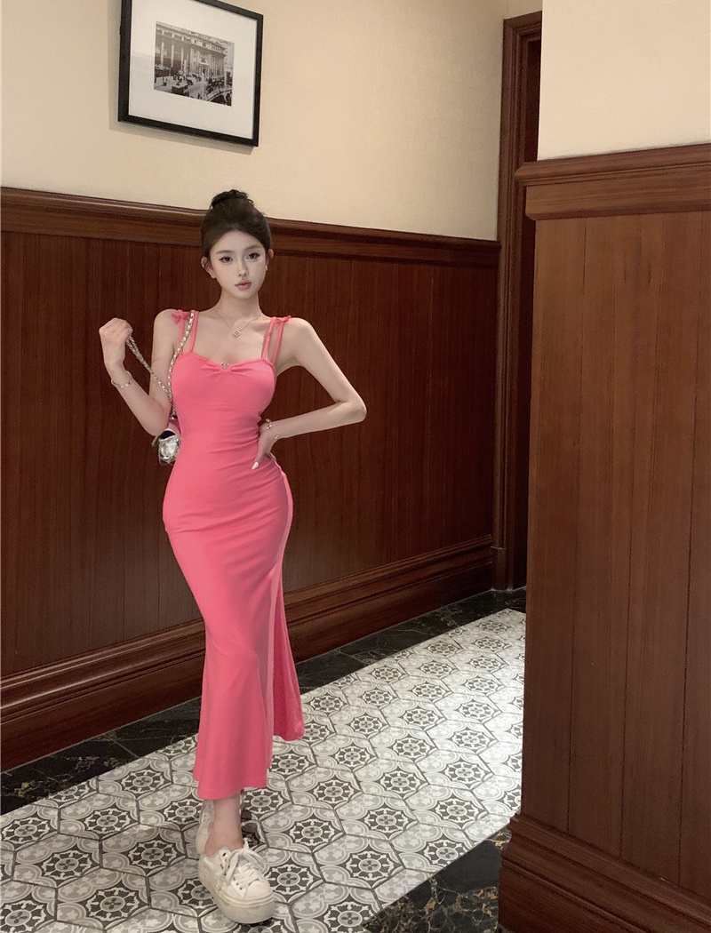 Summer strap dress slim long dress for women