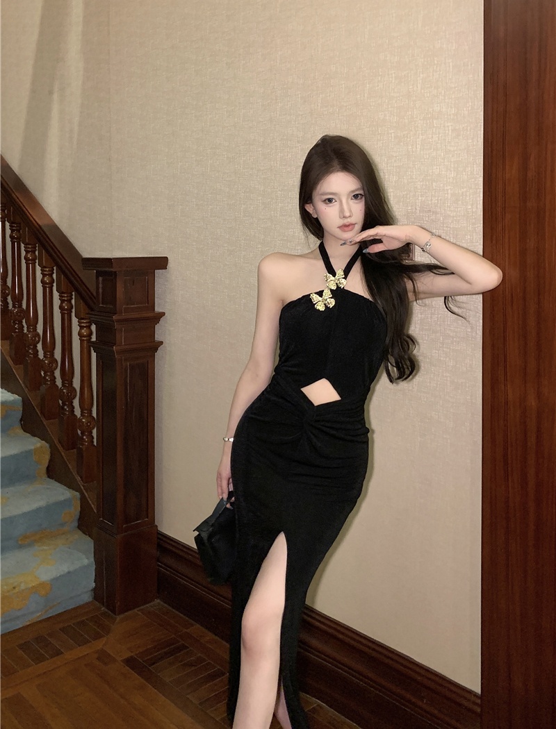 Summer pinched waist slim dress for women