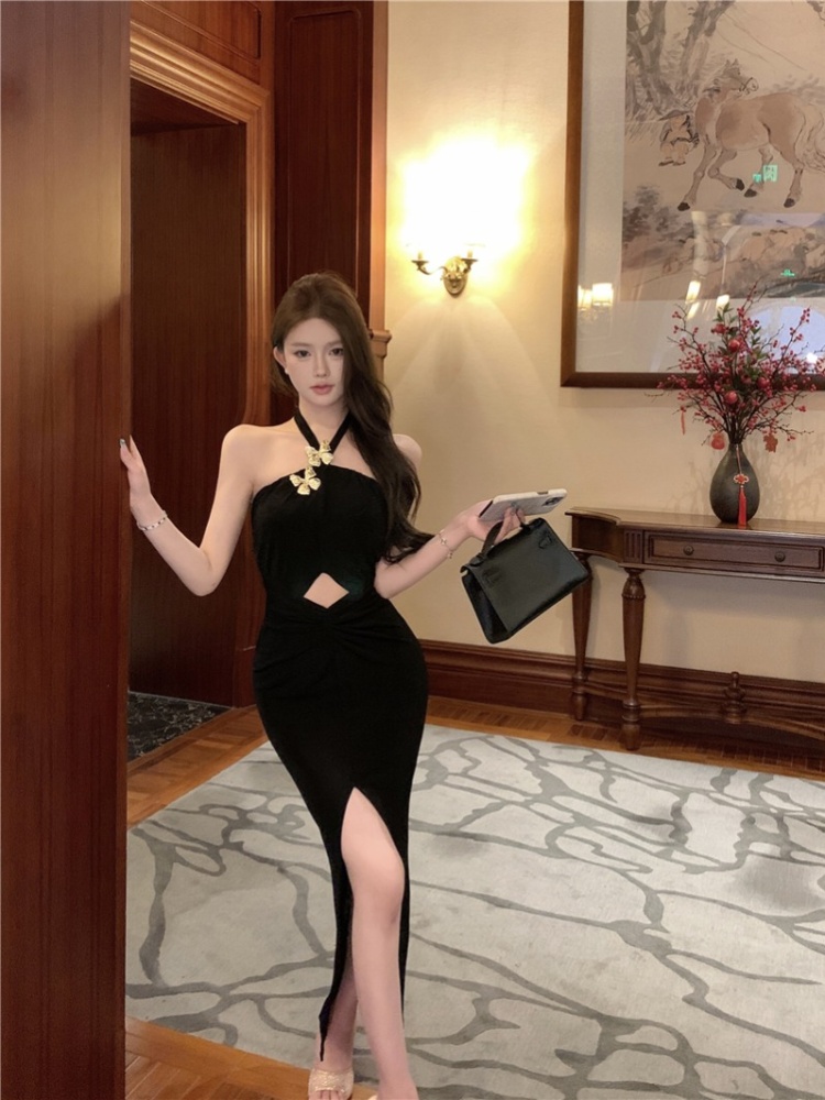 Summer pinched waist slim dress for women