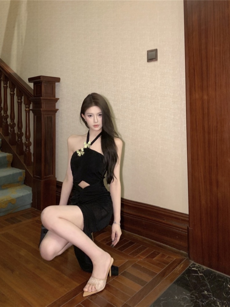 Summer pinched waist slim dress for women