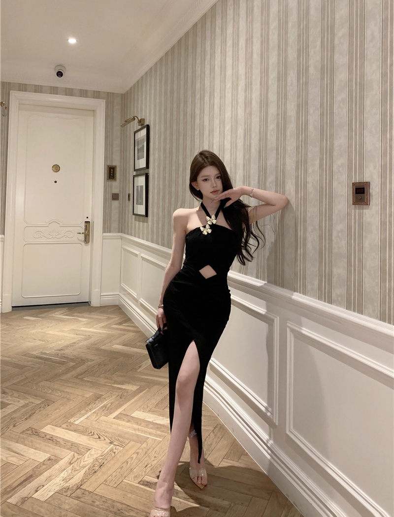 Summer pinched waist slim dress for women