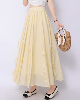 Slim big skirt A-line long irregular summer skirt for women