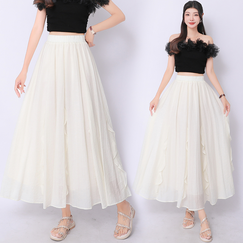 Slim big skirt A-line long irregular summer skirt for women