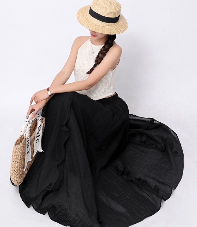 Slim big skirt A-line long irregular summer skirt for women