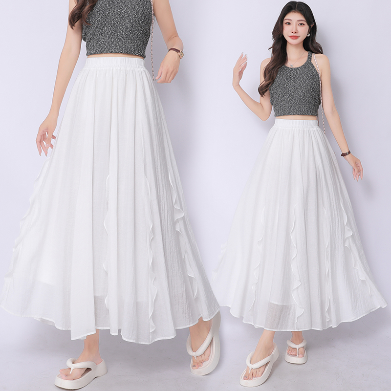 Slim big skirt A-line long irregular summer skirt for women