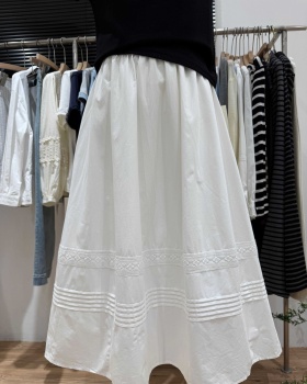 Slim summer lace long skirt A-line high waist splice skirt