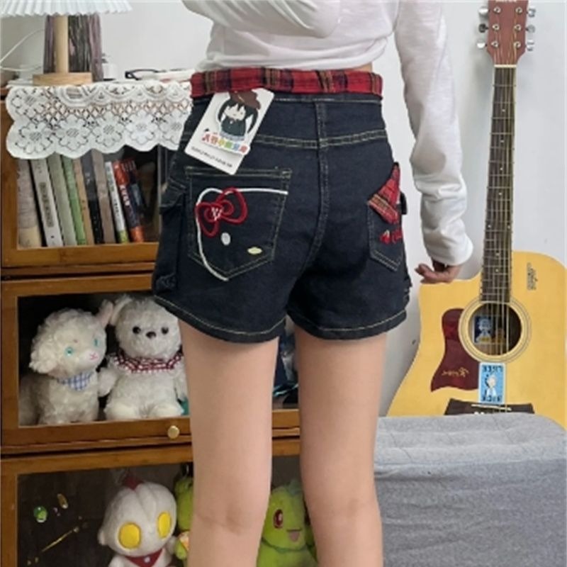 Large yard embroidery shorts personality short jeans for women