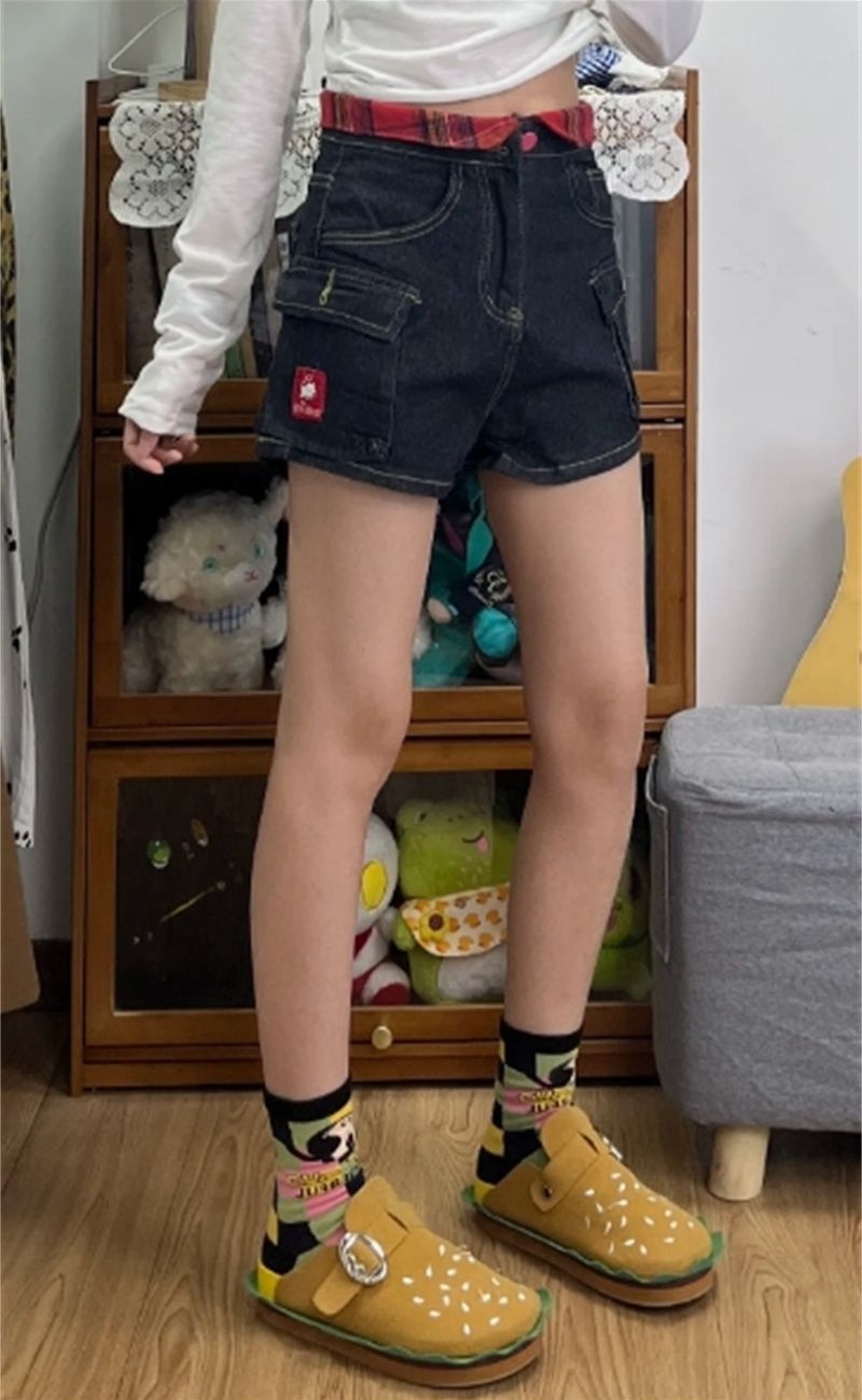 Large yard embroidery shorts personality short jeans for women