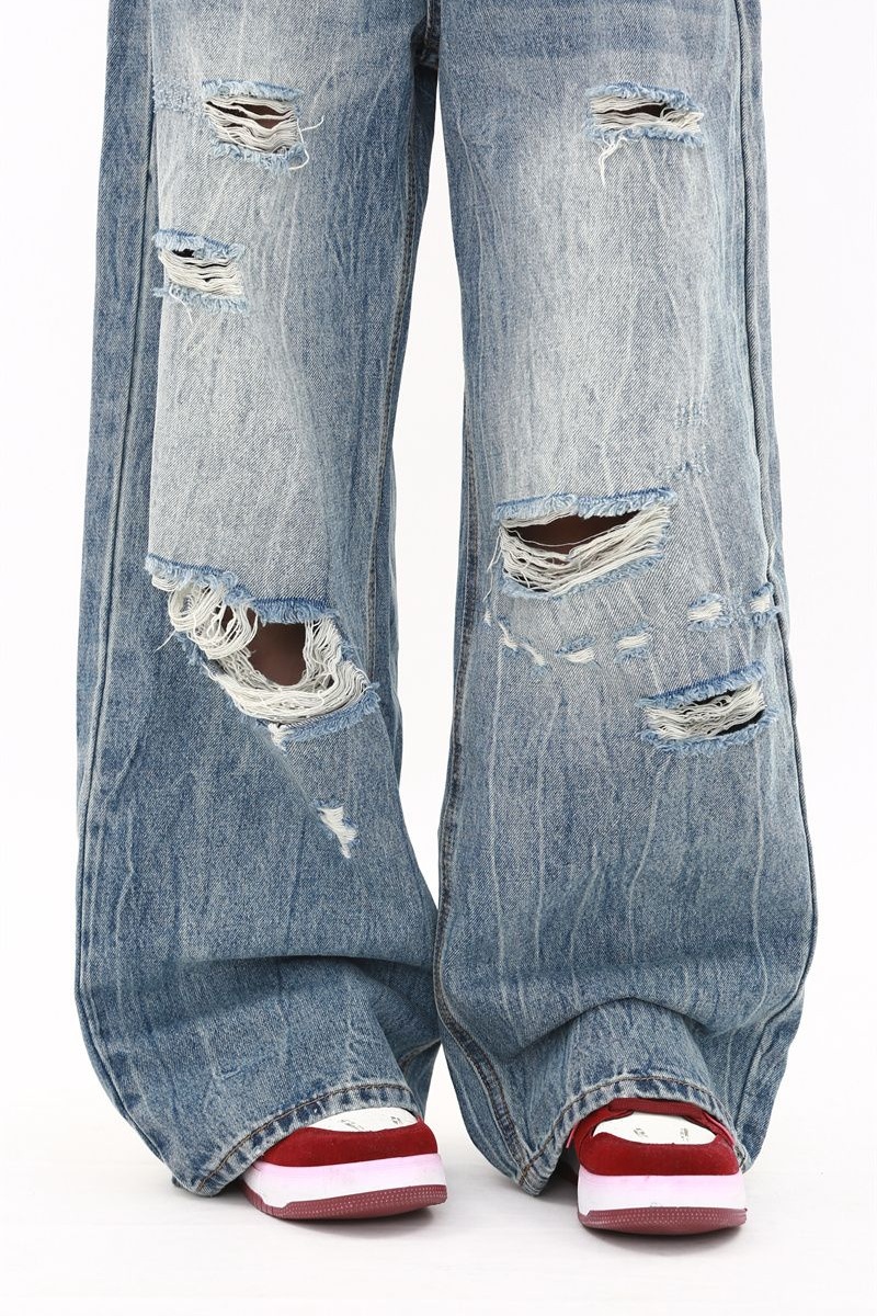Wide leg summer Korean style pants slim mopping jeans