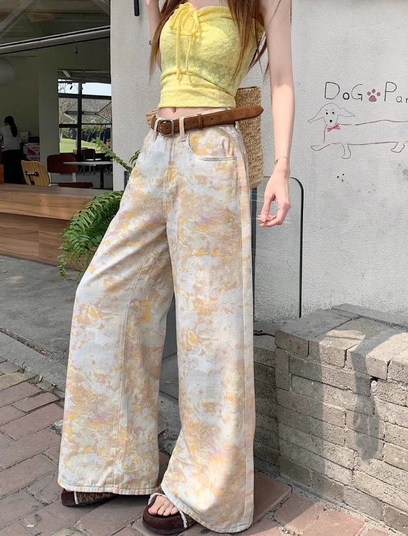 Straight pants all-match long pants for women