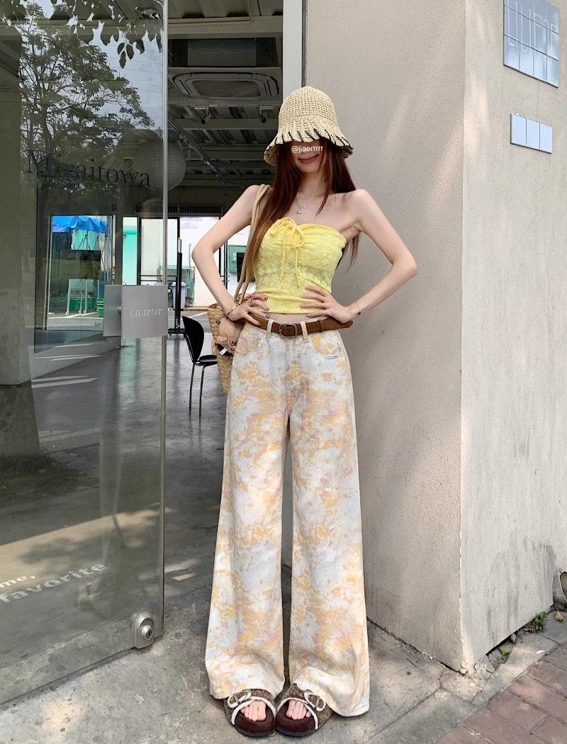 Straight pants all-match long pants for women