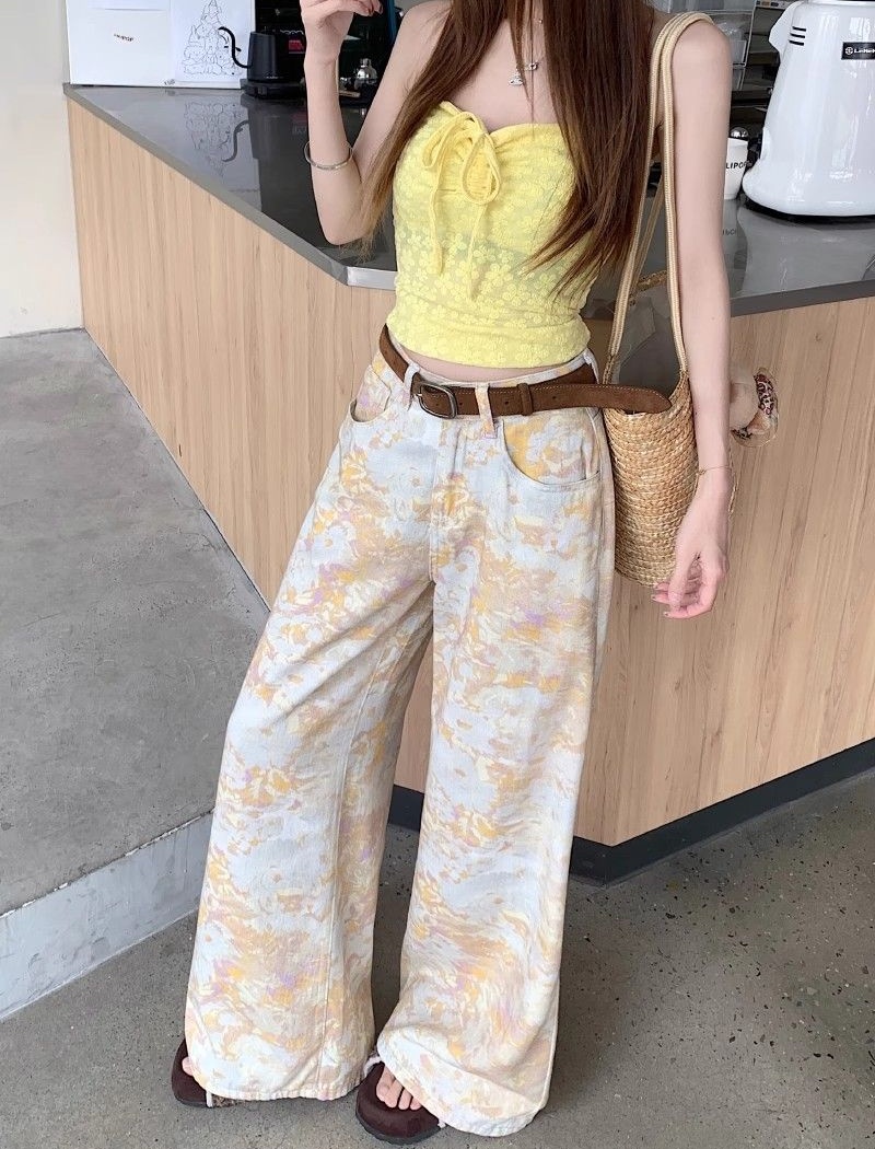 Straight pants all-match long pants for women