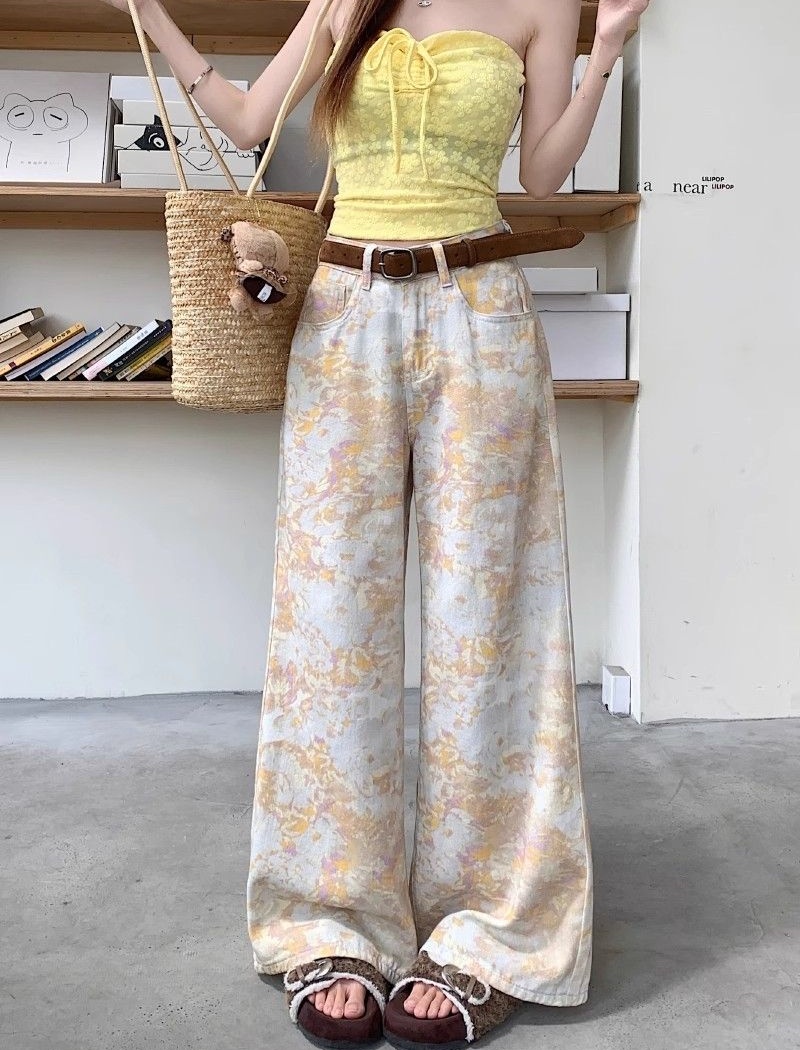 Straight pants all-match long pants for women