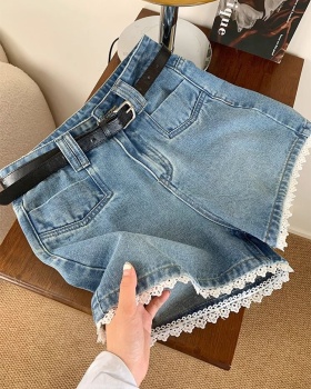 Lace short jeans wide leg pants for women
