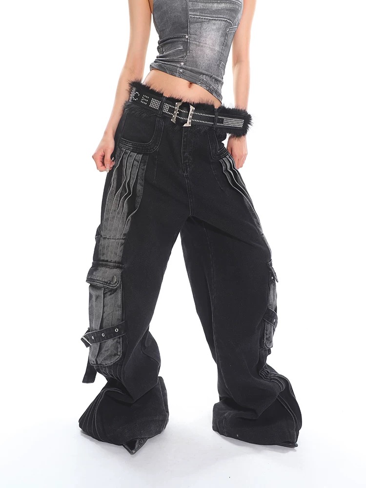 Crimp pocket work clothing summer jeans