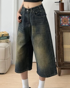 Slim straight five pants loose short jeans for women