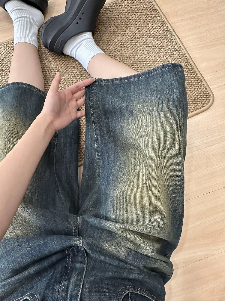 Slim straight five pants loose short jeans for women