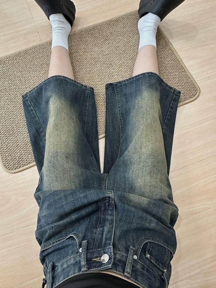 Slim straight five pants loose short jeans for women