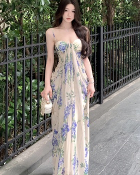 Summer sling dress temperament slim beach dress for women