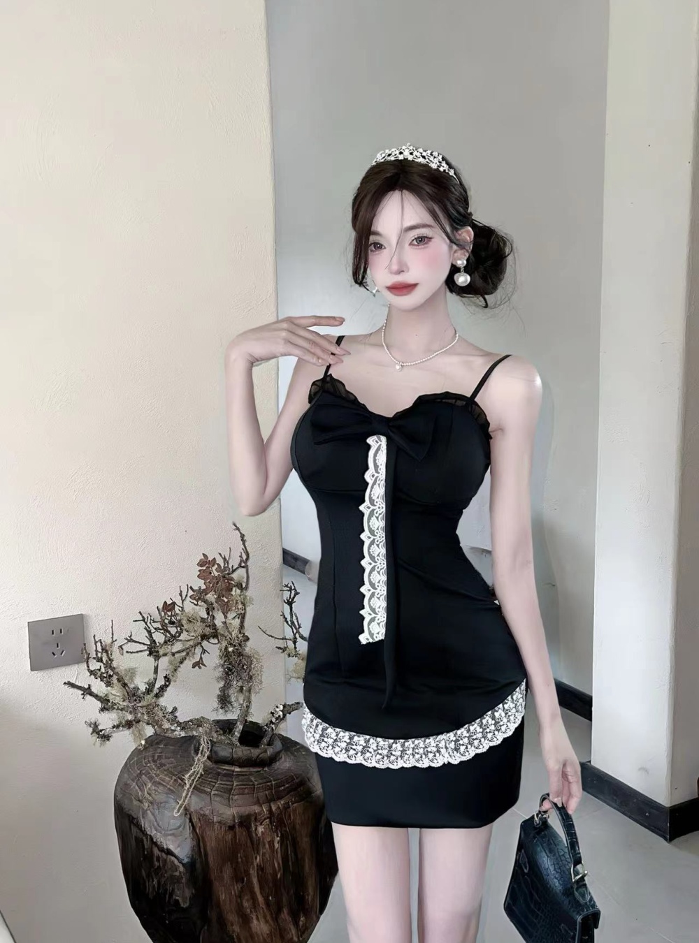 Package hip sexy summer sling lace dress for women
