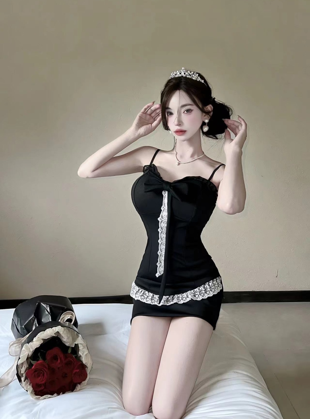 Package hip sexy summer sling lace dress for women