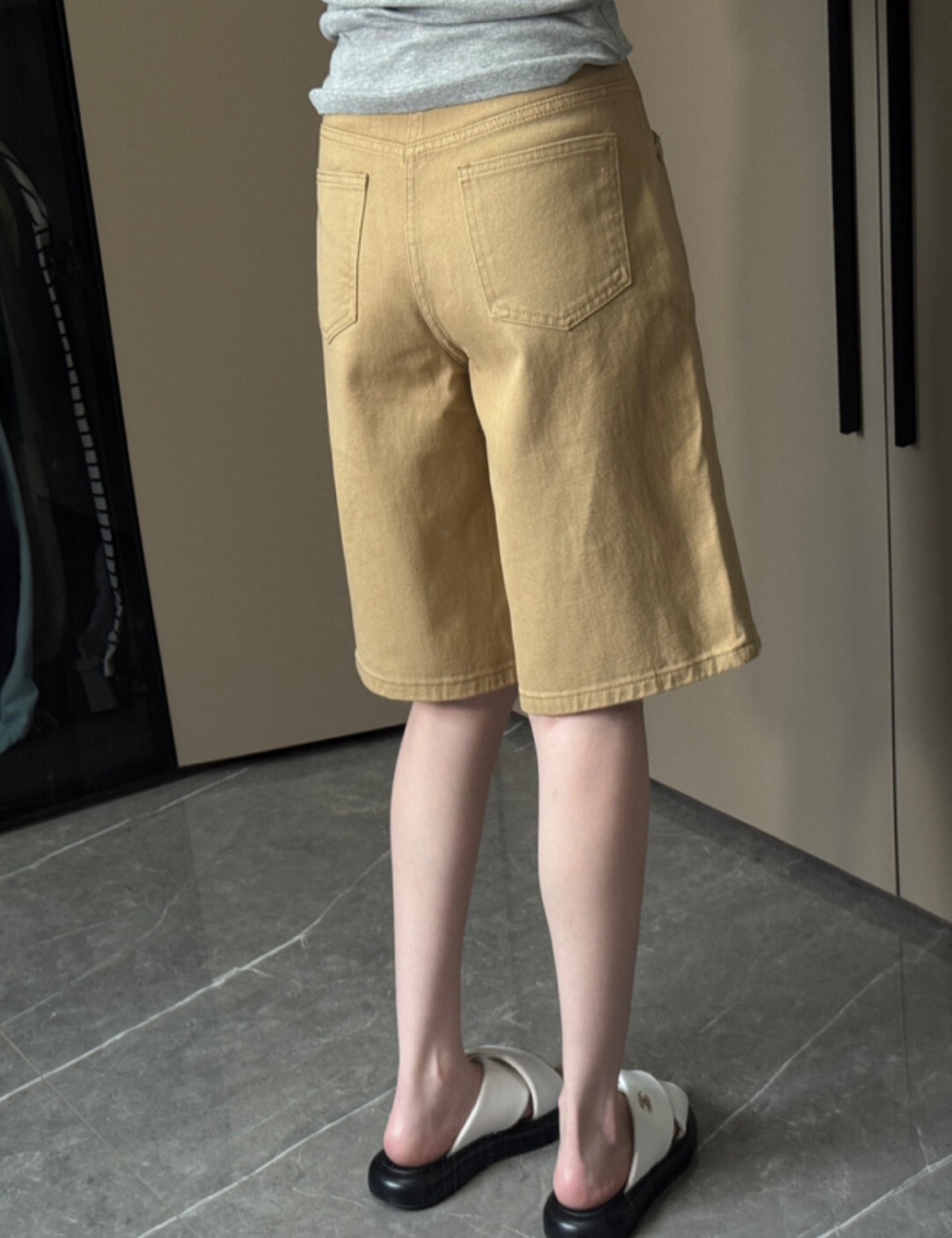 Large yard cropped pants retro jeans for women