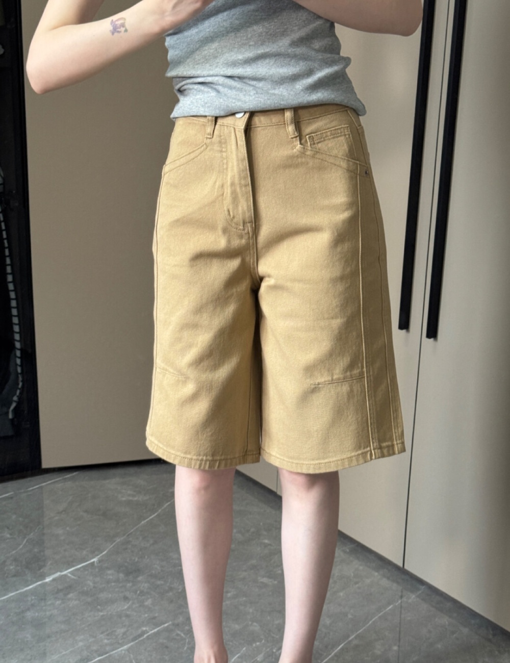 Large yard cropped pants retro jeans for women