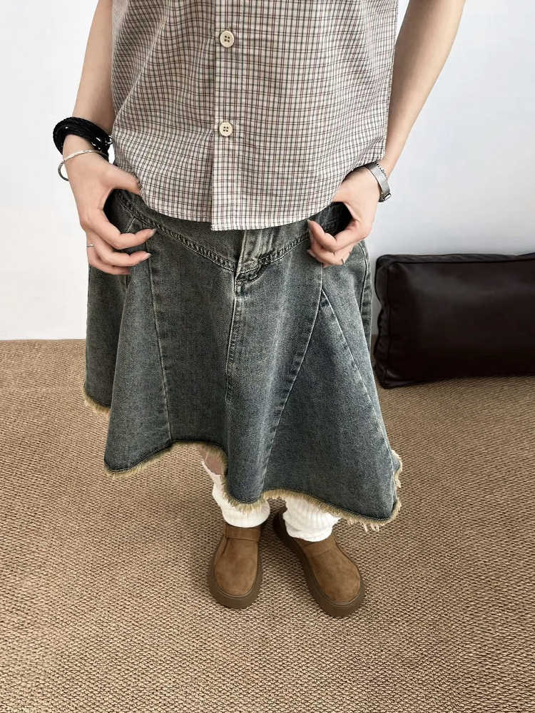 Large yard denim fashion temperament high waist skirt for women