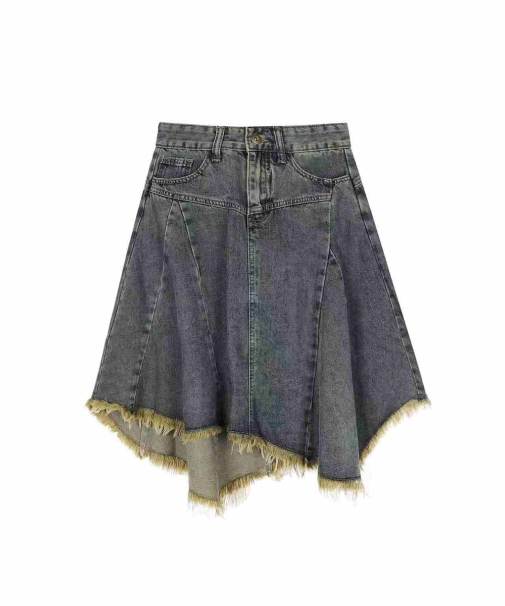 Large yard denim fashion temperament high waist skirt for women