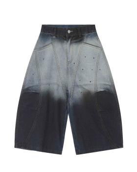 Retro gradient large yard niche wide leg pants