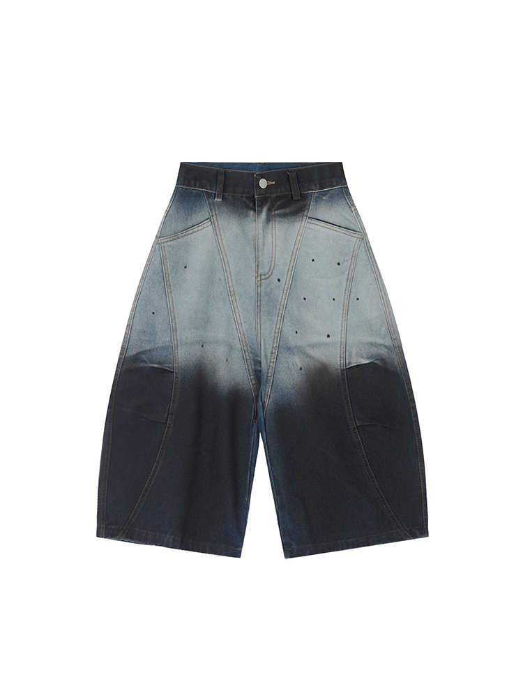 Retro gradient large yard niche wide leg pants