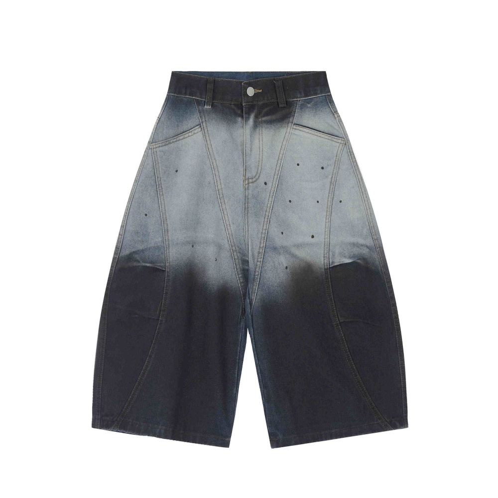 Retro gradient large yard niche wide leg pants