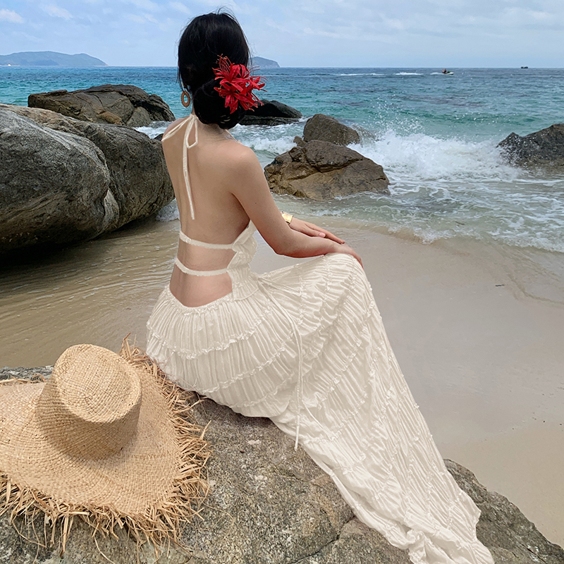 Loose Casual halter summer vacation wear skirt 2pcs set