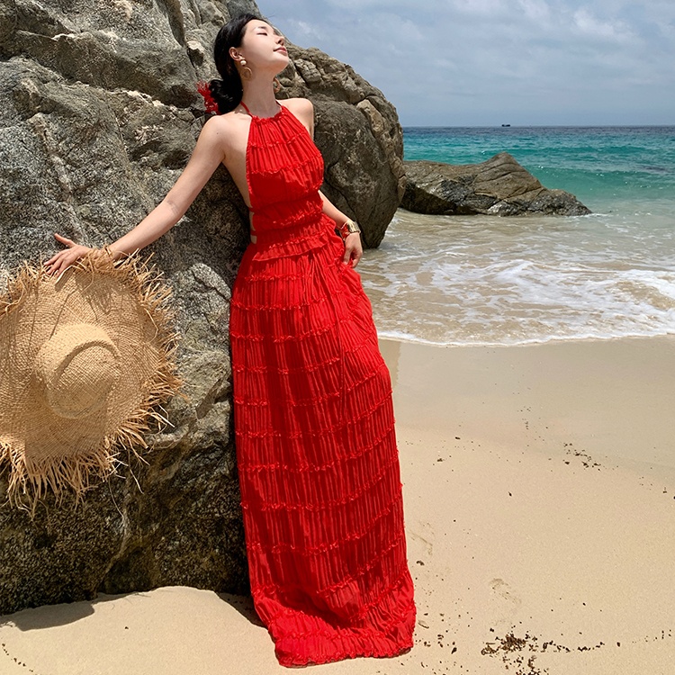 Loose Casual halter summer vacation wear skirt 2pcs set