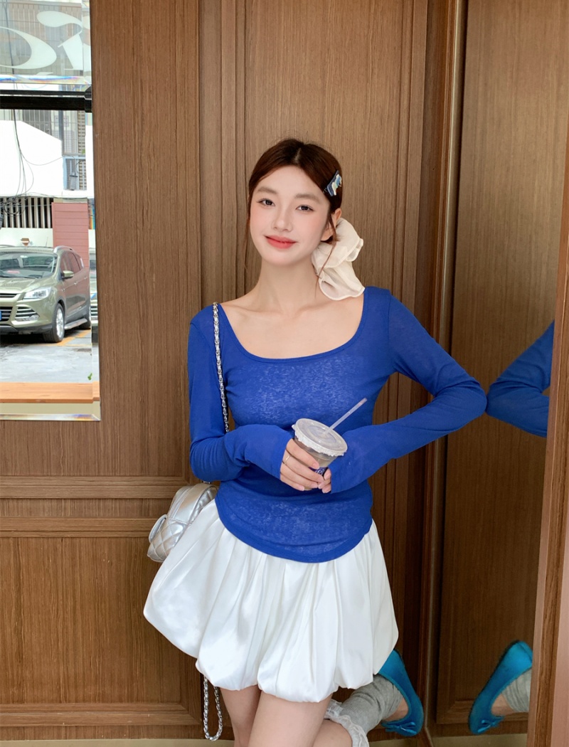 Bud long sleeve thin tops slim summer sun shirt a set