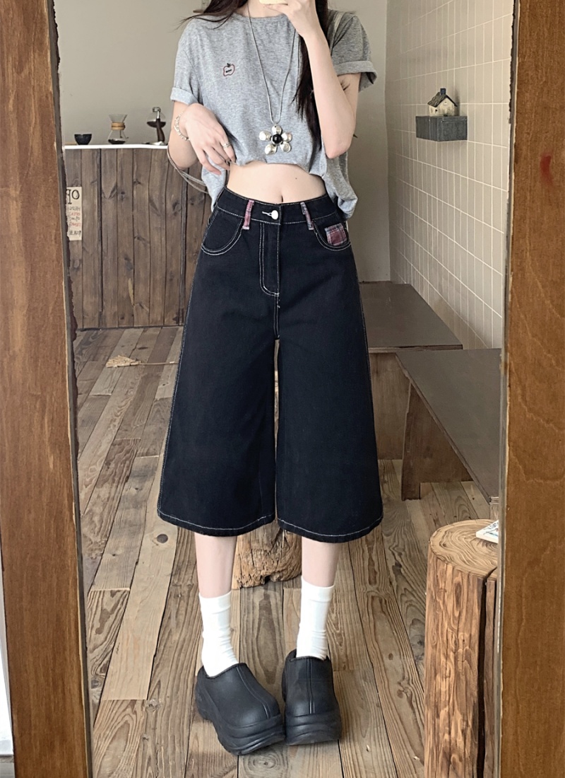 American style summer shorts black five pants