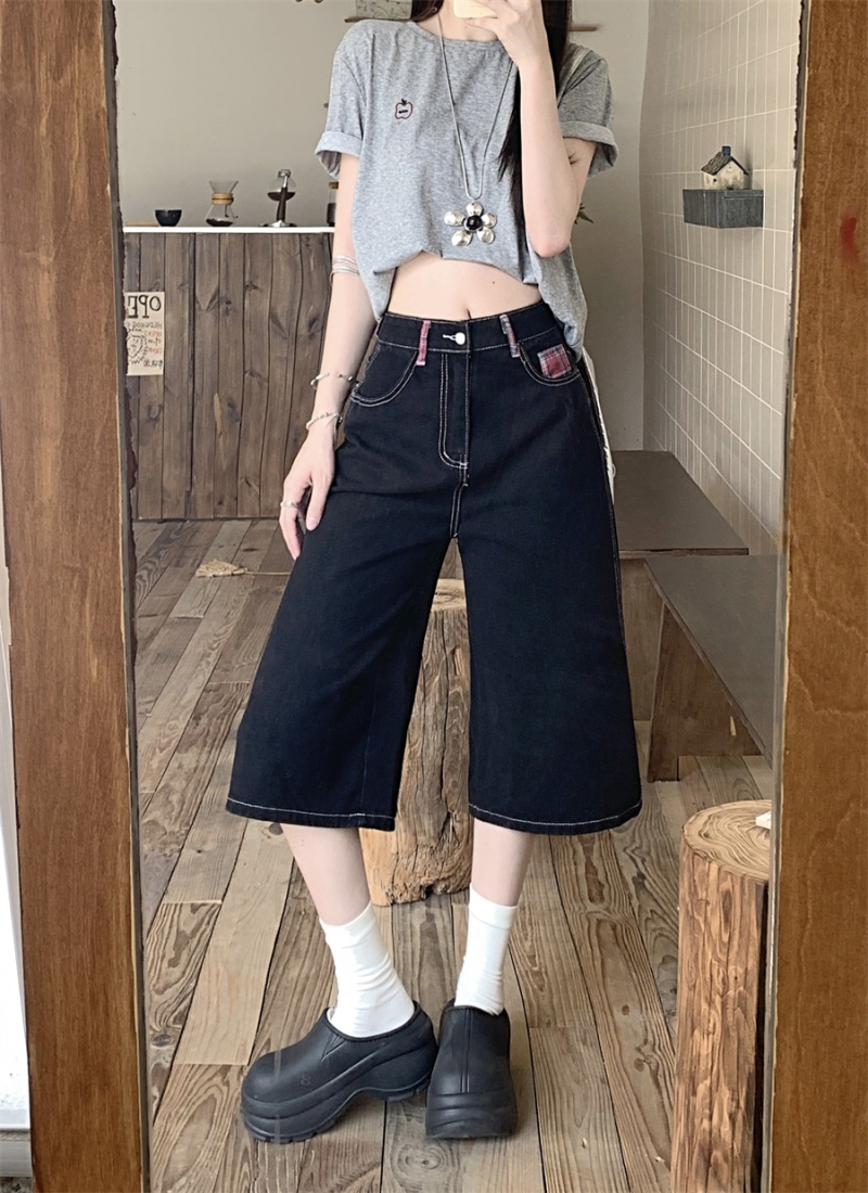 American style summer shorts black five pants