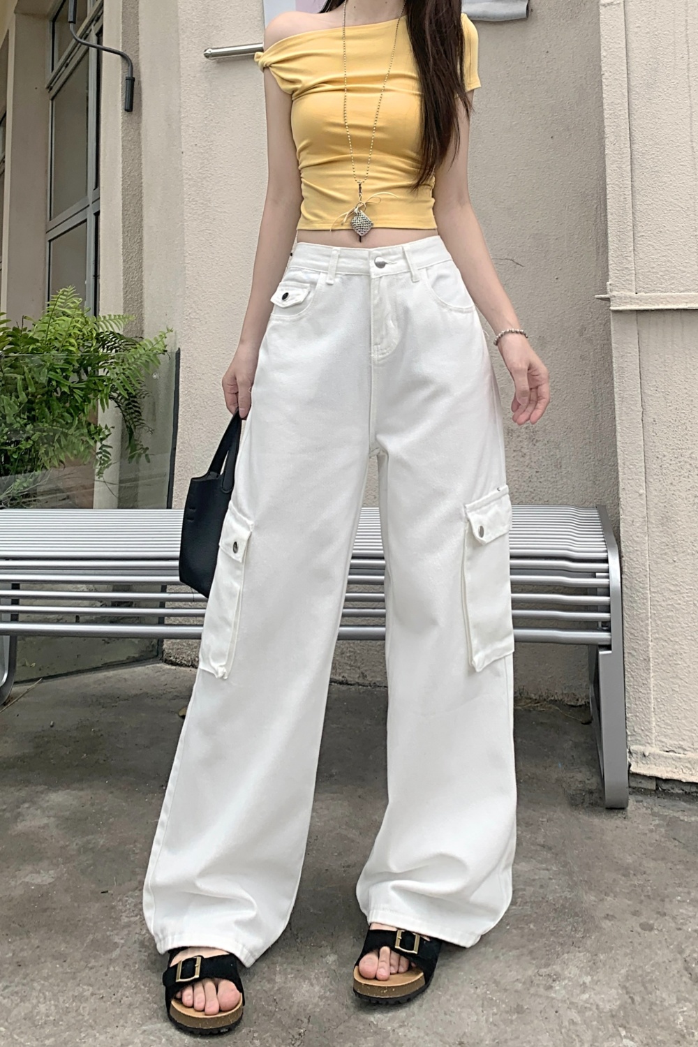 Mopping American style work pants pocket loose pants