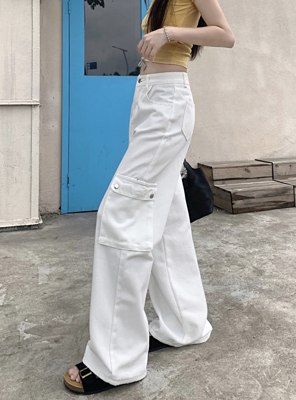 Mopping American style work pants pocket loose pants