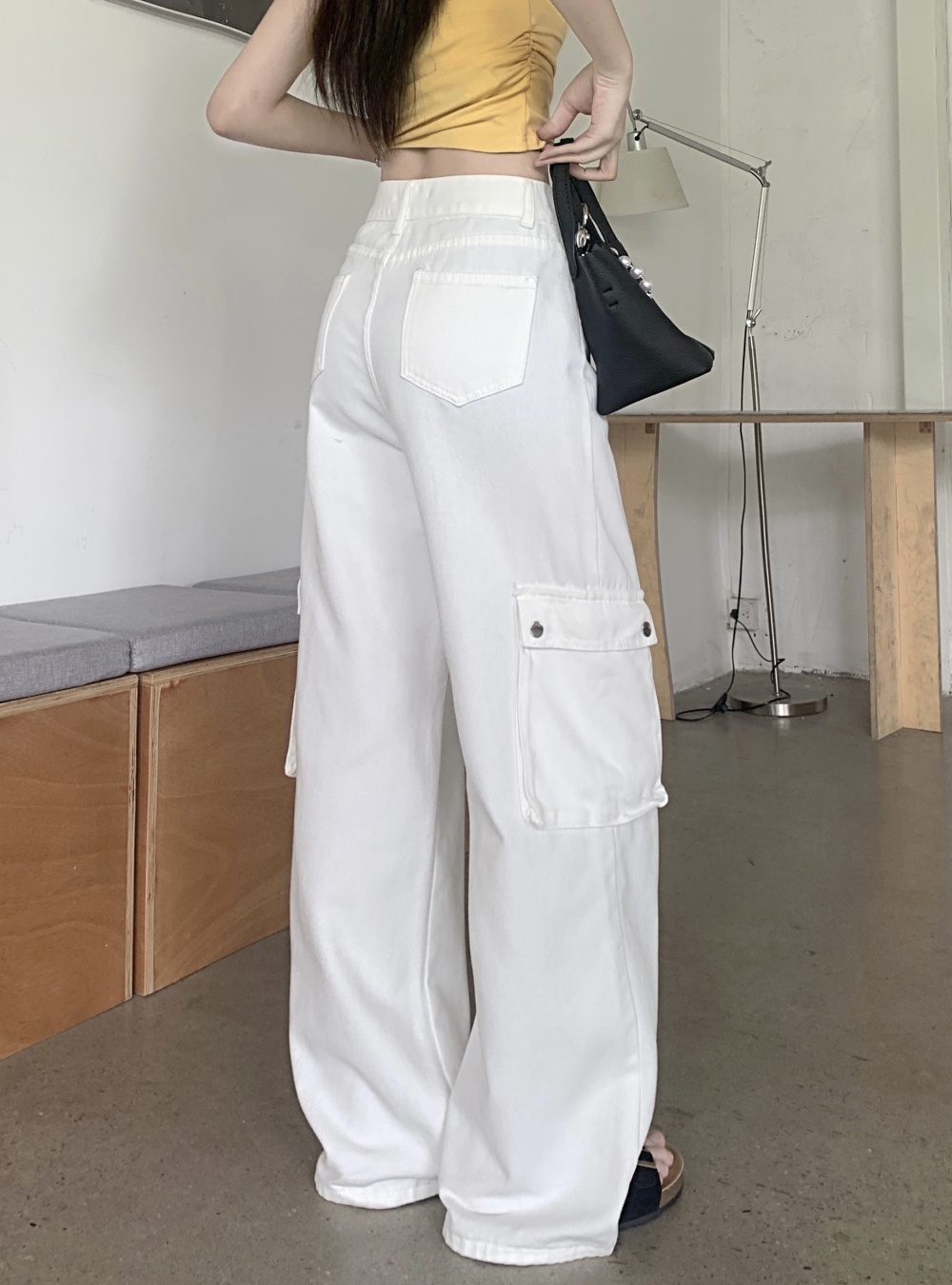 Mopping American style work pants pocket loose pants