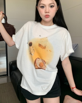 Short sleeve loose all-match printing T-shirt