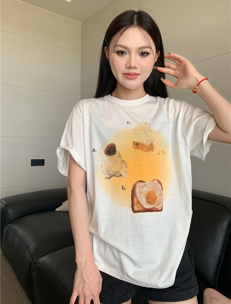 Short sleeve loose all-match printing T-shirt